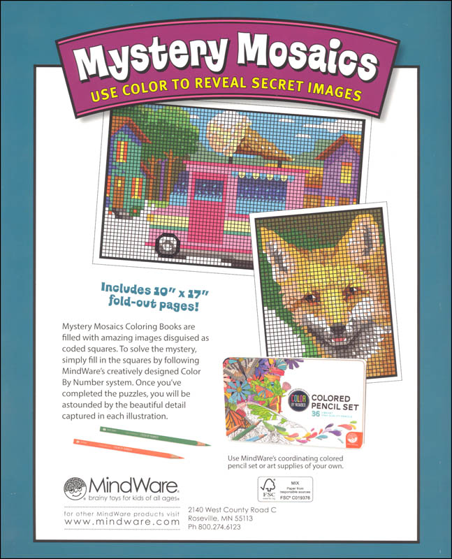 Download Color By Number Mystery Mosaics Book 15 | MindWare