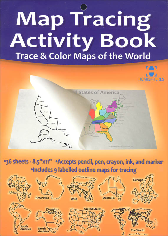 Map Tracing Activity Book  Hemispheres