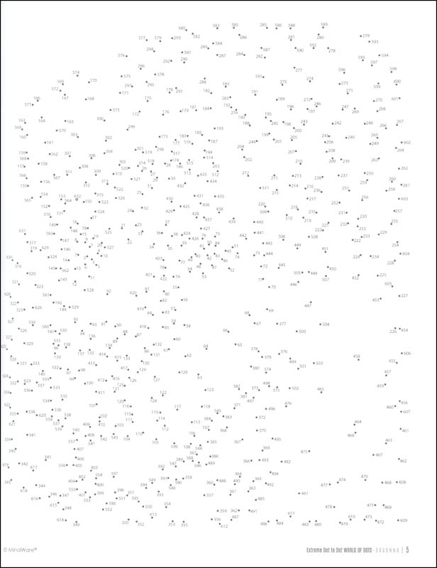 Extreme Dot to Dot: World of Dots Book - Savanna | MindWare