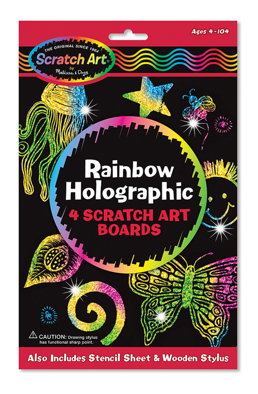 Rainbow Holographic 4 Scratch Art Boards ScratchArt