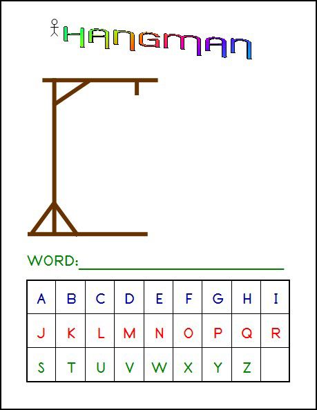 Hangman Game 4 X 6 Laminated Write And Wipe Game Board Student 