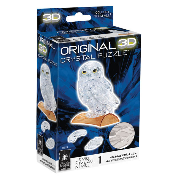 3D Crystal Puzzle - Owl (White)