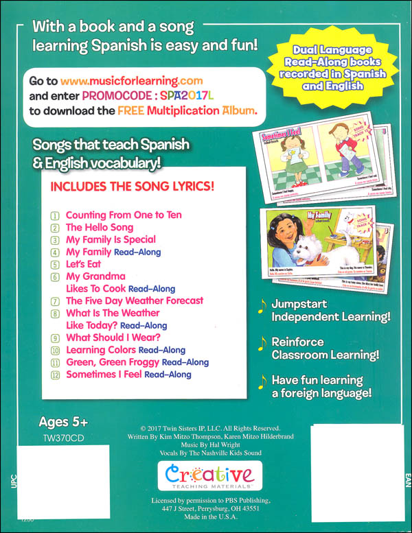 Spanish Workbook with Music Download | Twin Sisters | 9781599221458