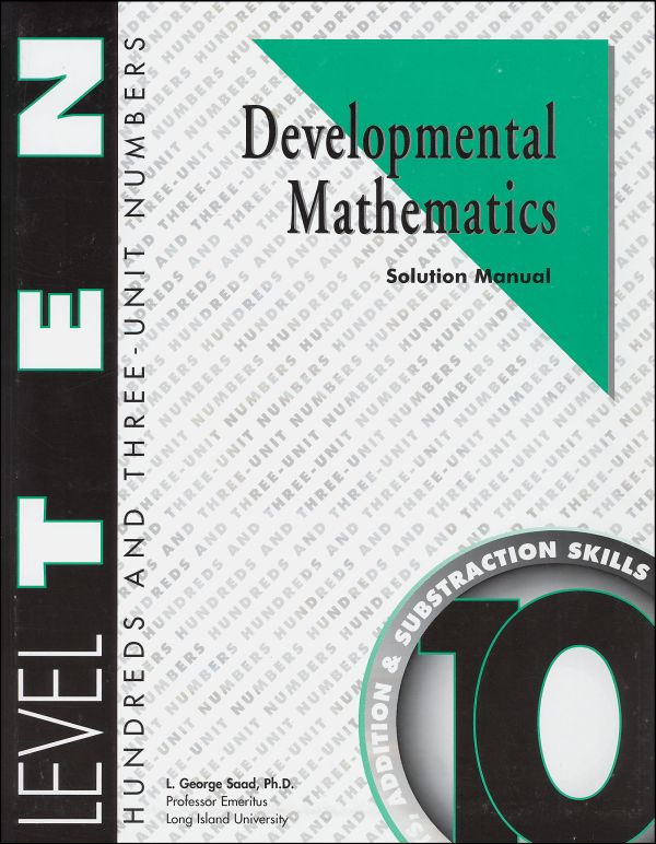 Developmental Math Level 10 Solution Manual | Mthematics Program ...