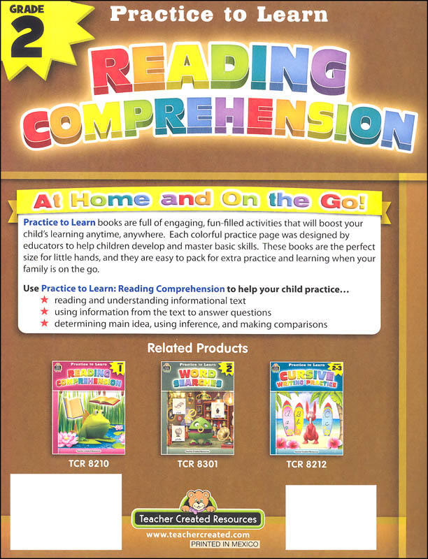 Reading Comprehension Grade 2 (Practice to Learn) | Teacher Created Resources | 9781420683073