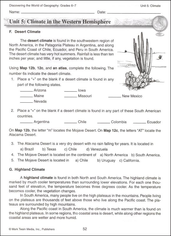 Discovering World of Geography Gr 67 (Western Hemisphere) CarsonDellosa 9781580372299