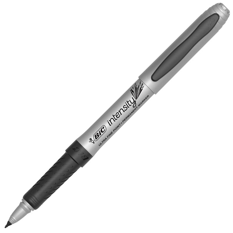 BIC Intensity Permanent Marker Black Pocket Style Ultra Fine Point (dozen) Bic