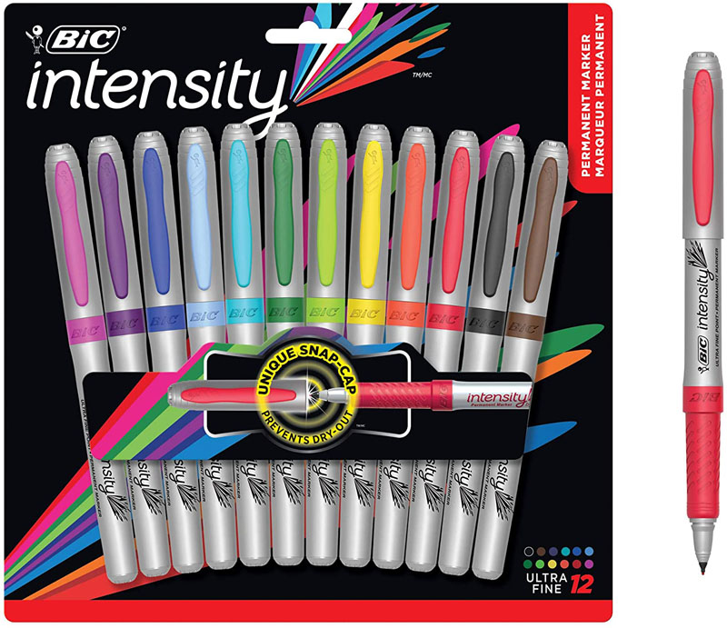 aardappel Lieve Luik BIC Intensity Permanent Marker Fashion Colors - Ultra Fine Point (12 pack)  | Bic 