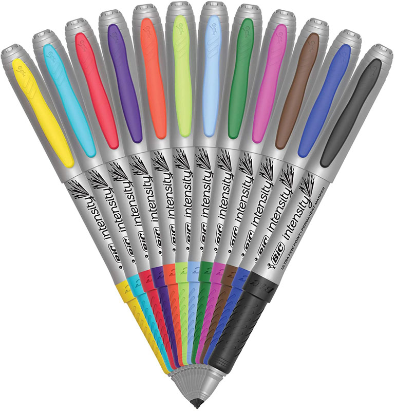 BIC Intensity Permanent Marker Fashion Colors Ultra Fine Point (12 pack) Bic