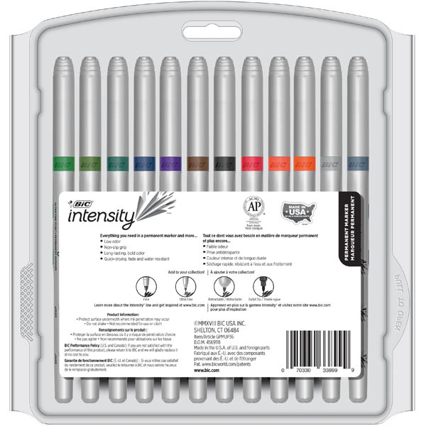 BIC Intensity Permanent Marker Fashion Colors Ultra Fine Point (36