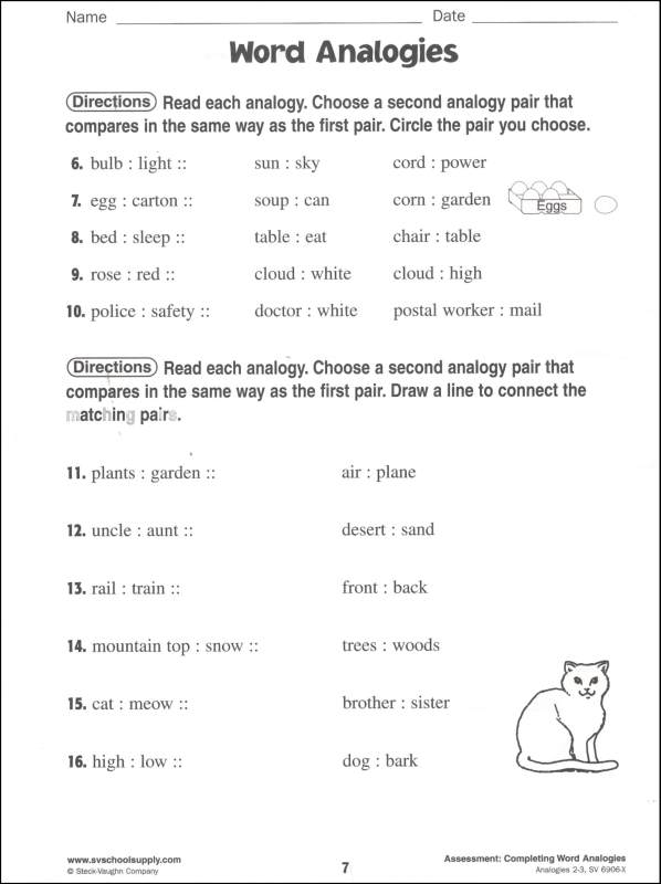 Analogies Grades 2-3 | Steck-Vaughn | 9780739869062