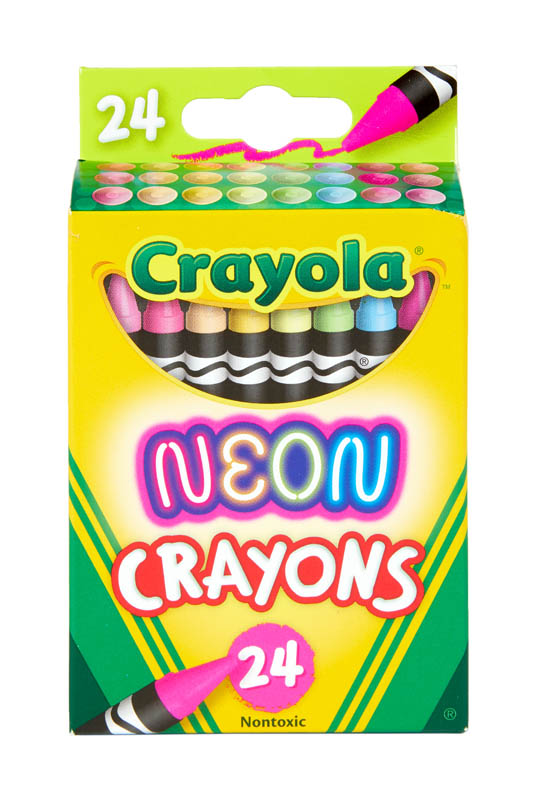 Crayola Neon Crayons 24 Count Box Crayola   022265 