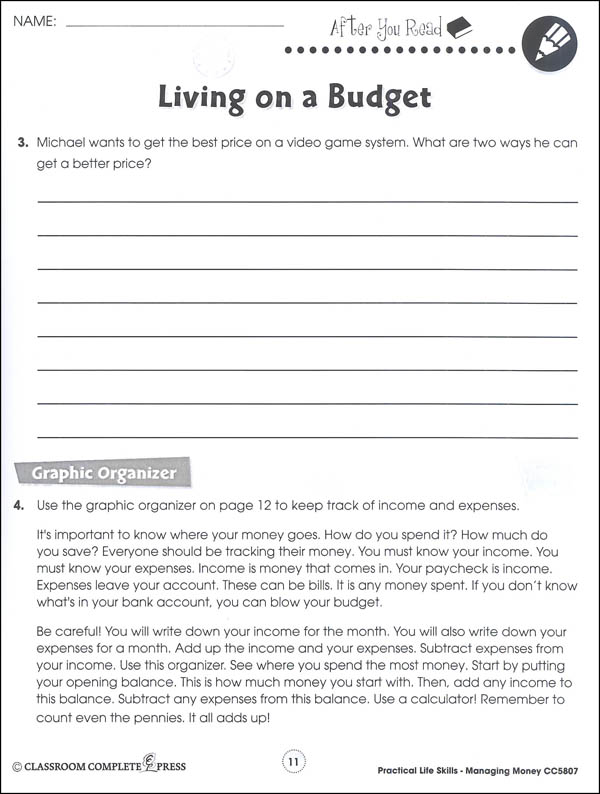 Practical Life Skills Managing Money Classroom Complete Press