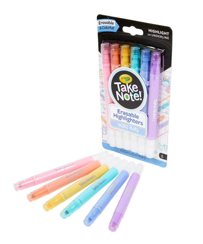 Crayola Take Note! Erasable Highlighters Pastel Party (6 count