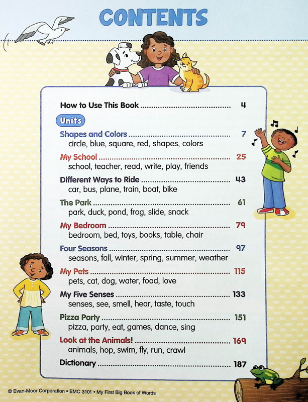 My First Big Book Of Words Grade Prek Evan Moor 9781645142713