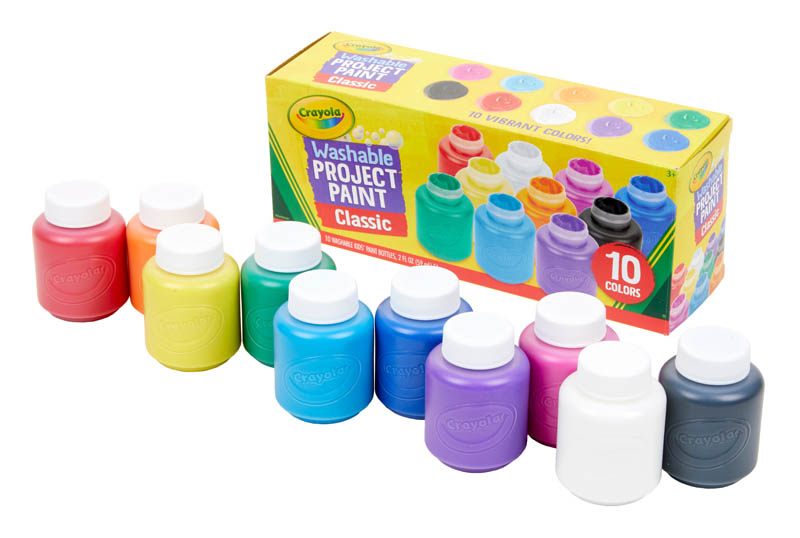 Crayola Washable Project Paint, Classic 2 oz Bottles (10 count) Crayola