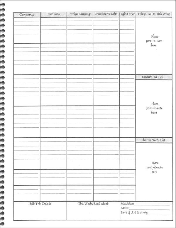 Schooling Planner For Homeschooling Mothers - White 