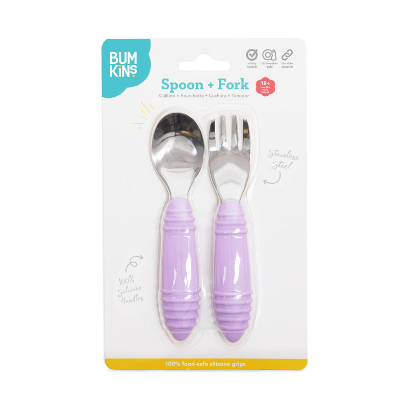 Silicone Spoon + Fork - Lavender