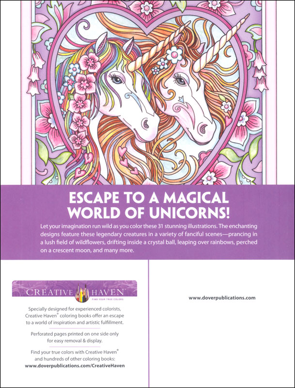 Unicorn Wonders Coloring Book (Creative Haven) Dover Publications