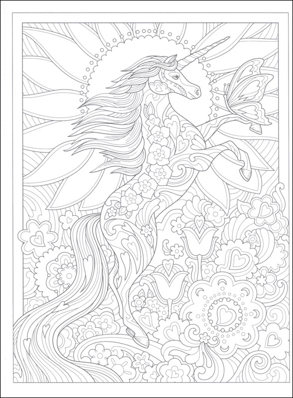 Unicorn Wonders Coloring Book (Creative Haven) Dover Publications