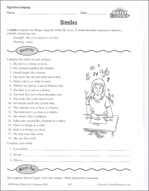 Daily Warm Ups Language Skills Grade 6 Teacher Created Resources 9781420639964 8506