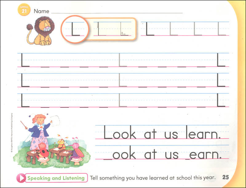 HMH Handwriting Ball and Stick Student Edition Grade 1 Level A