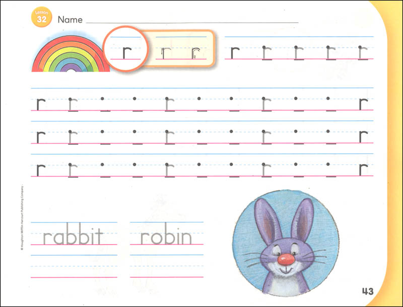 HMH Handwriting Ball and Stick Student Edition Kindergarten Starter