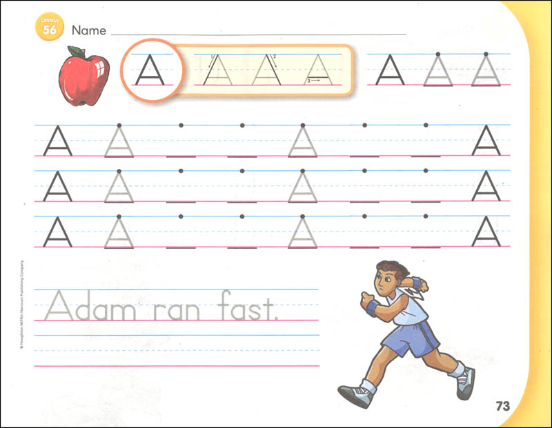 HMH Handwriting Ball And Stick Student Edition Kindergarten Starter 