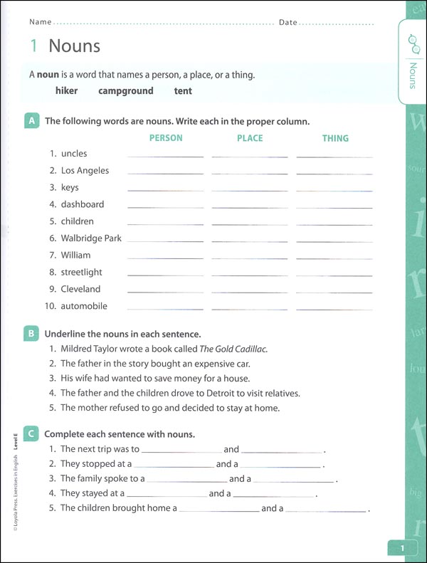 Exercises in English 2013 Level E Student Workbook | Loyola University ...