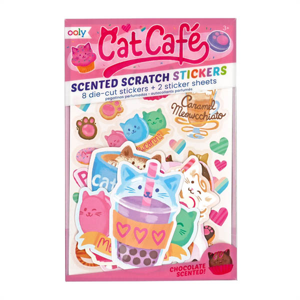 Cat Café Scented Scratch Stickers (10 piece set)