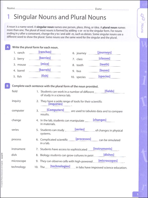 Exercises in English 2013 Level H Teacher Edition | Loyola University ...