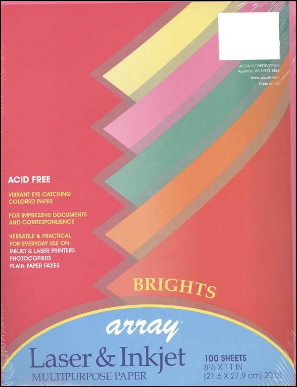 Bright AcidFree Paper 8½" x 11" (100 Sheets) Pacon Corporation