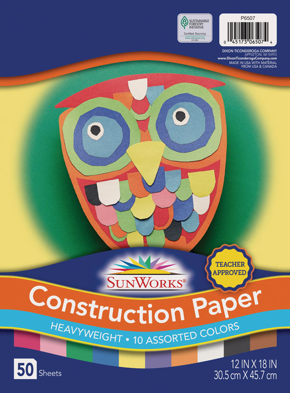 SunWorks Construction Paper Assorted 12"x18"