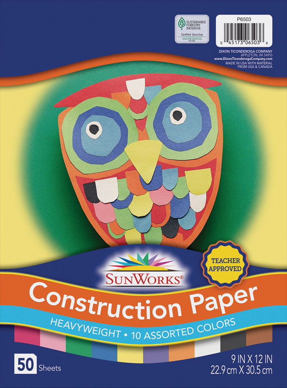 SunWorks Construction Paper Assorted 9"x12"