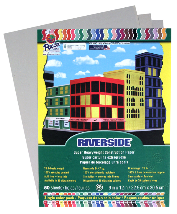 Construction Paper 76 Gray 9"x12" Sunworks