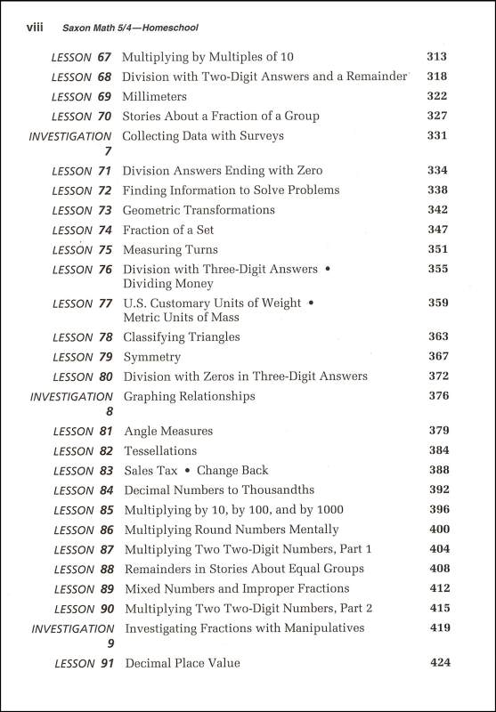 Math 5/4 Homeschool Student Edition (3rd Edition) | Saxon Publishers