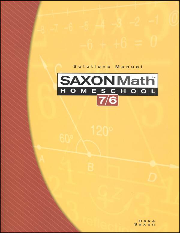 Math 7/6  Homeschool Solutions Manual (4th Edtion)