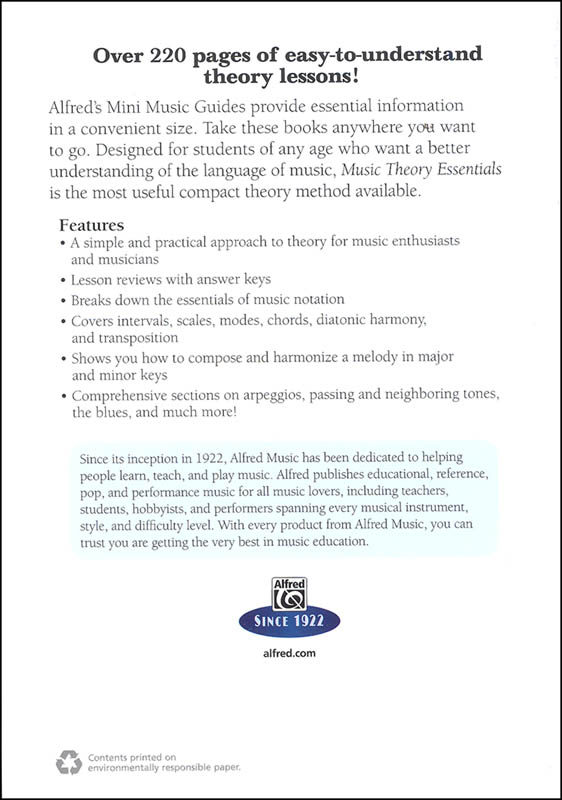 Essential Dictionary of Music Theory Alfred Publishing 9780882847665