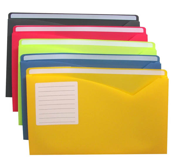 WriteOn Poly File Jacket Letter Size (Single, Assorted) CLine