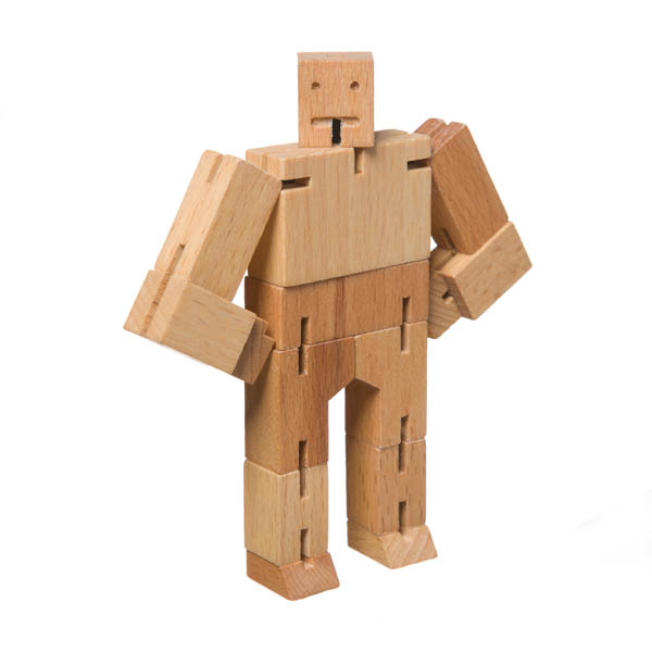 Cubebot Micro (Wooden Toy Robot) natural beech