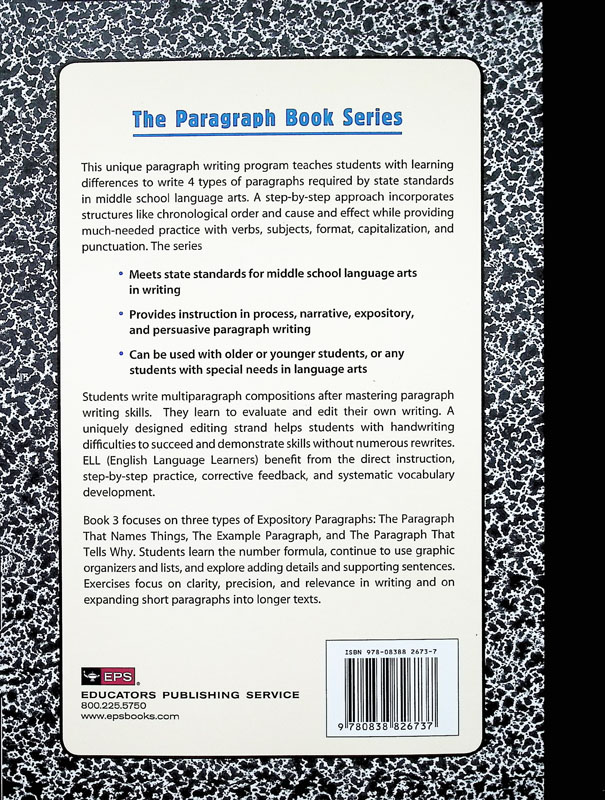Paragraph Book 3 | Educators Publishing Service | 9780838826737