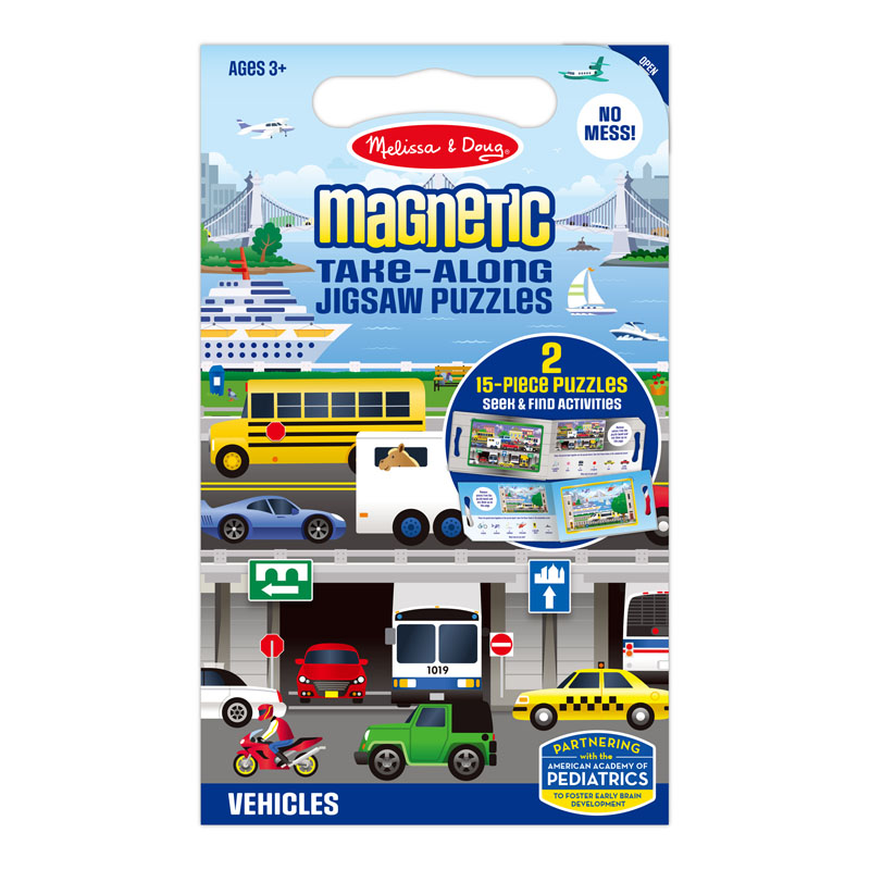 Magnetic Take-Along Jigsaw Puzzles - Vehicles