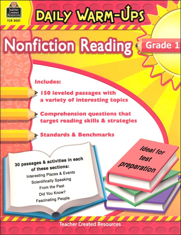 Daily warm ups nonfiction reading grade 1 teacher created resources