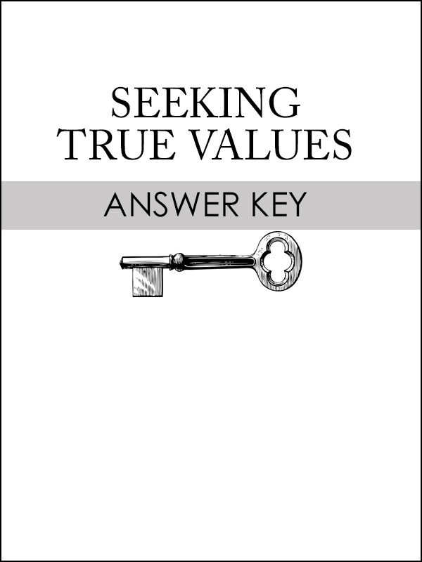 Seeking True Values Test Answer Sheet