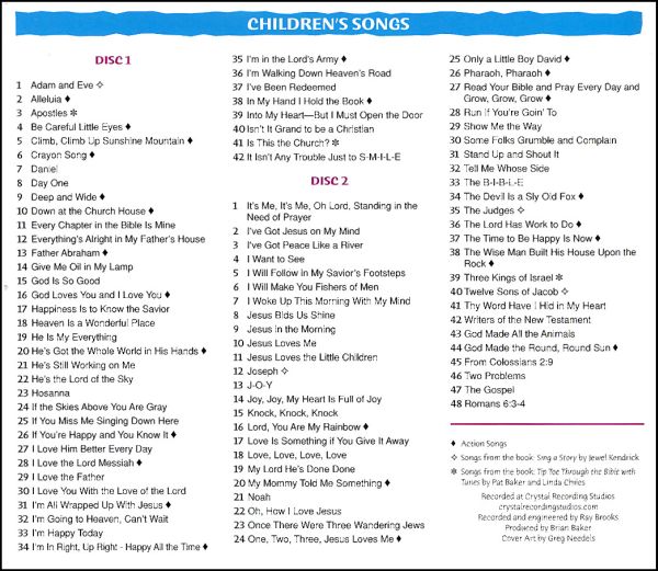 Bible Study Guide For All Ages Childrens A Cappella Song CD Bible 