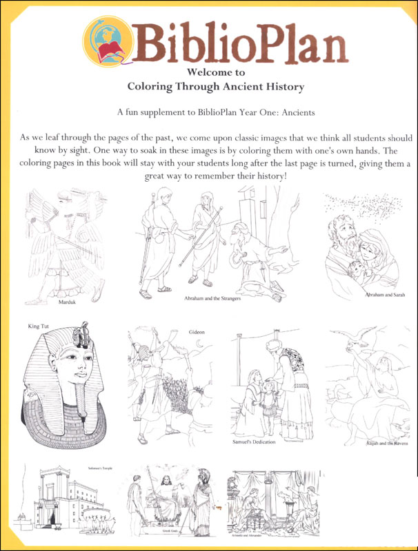 BiblioPlan Coloring Through Ancient History Coloring Book BiblioPlan