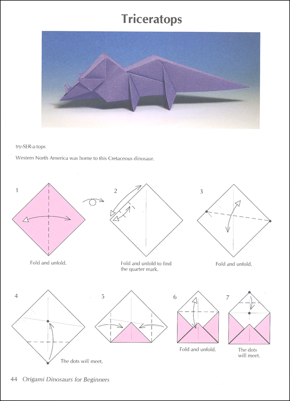 origami dinosaur easy instructions