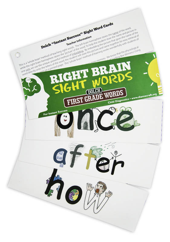 Right Brain DOLCH Sight Word Cards: First Grade