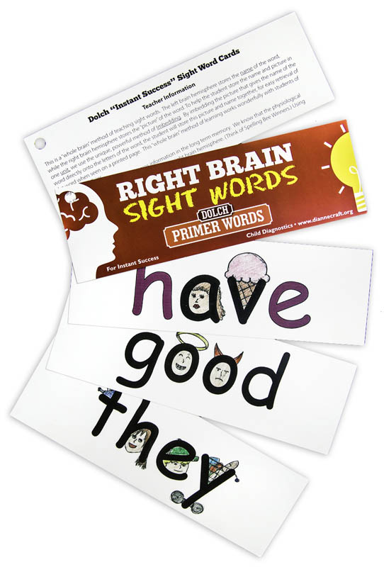 Right Brain DOLCH Sight Word Cards: Primer