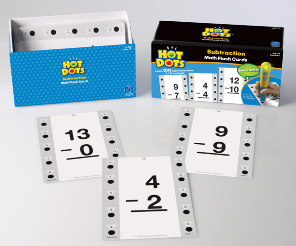 Subtraction Hot Dot Flashcards | Educational Insights